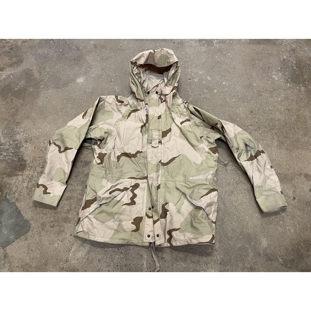 Valley Apparel‎ Parka Mens Large Beige Desert Camo Cold Weather Hooded ECWCS